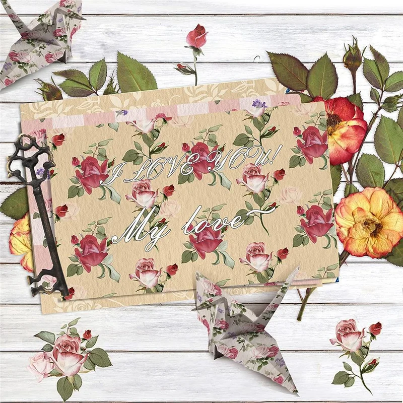 Dupla Face Aquarela Cardstock Floral, Scrapbook Paper, Fazendo Cartões, Cartões DIY, 24 Folhas, Rosa, 12x12 polegadas