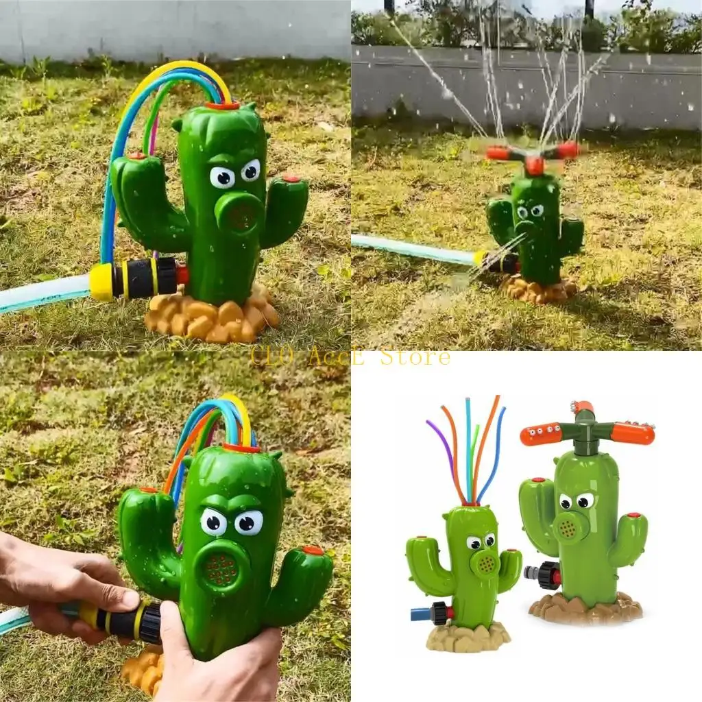 

16FE Water Sprinkler Cactus Sprinkler Outdoor Garden Kids Water Game Toy