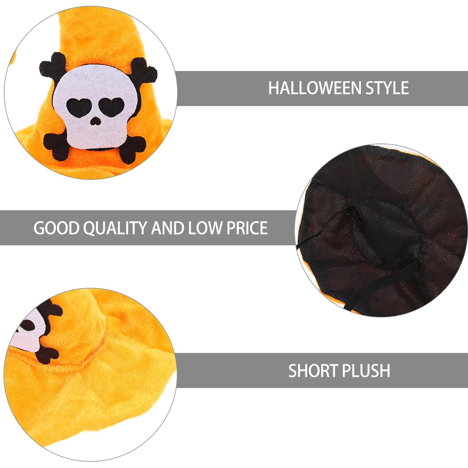 

Cat Halloween Hat Animal Decor Pet Headgear Cowboy Decoration Funny Short