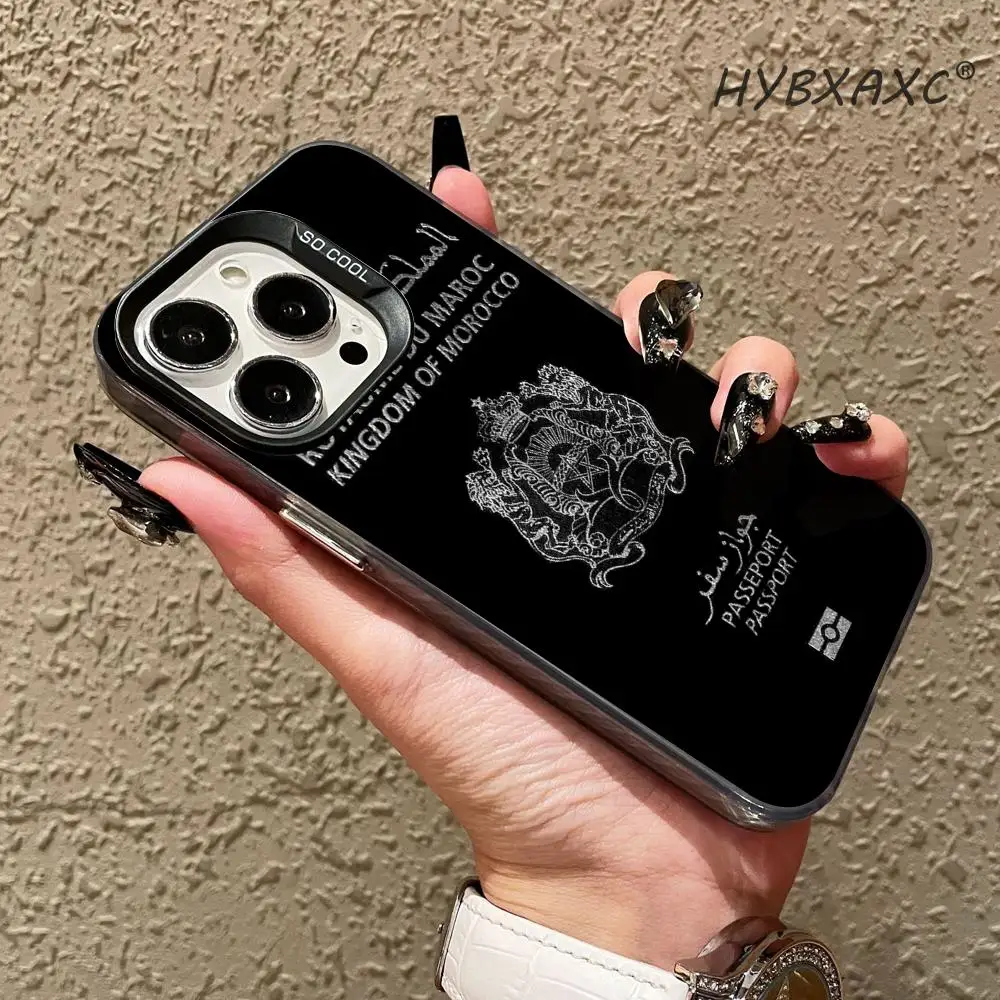 

Morocco Flag Passport Phone Case FOR IPhone 17 16 15 Pro MAX 14 13 12 16e 15Pro Plus Shell 17Air Silver Shell IMD Covers