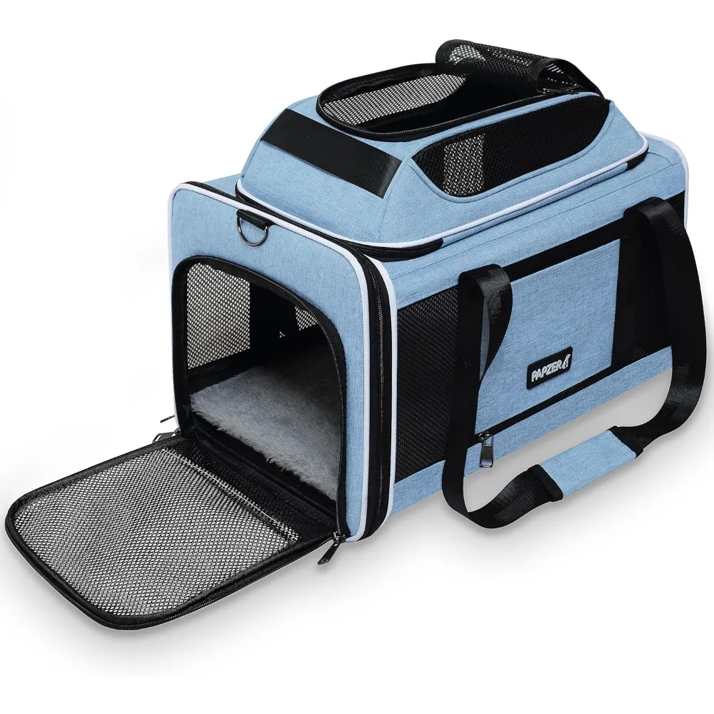 

Cat Carrier Top-Expandable 18x11x11, United Delta American Airline Approved Dog Carrier, Soft Pet Carry-On Bag Underseat in Cabi