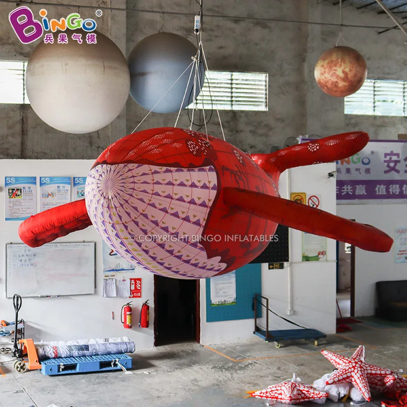 Exquisite Hanging Inflatable Red Whale Model Inflatable Dreaming Whale Ocean Theme Decoration/Display