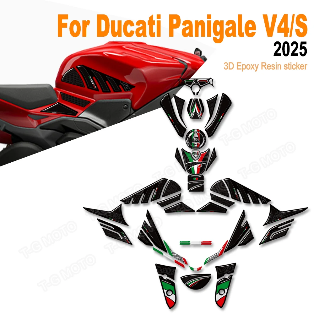 

Для Ducati Panigale V4 S V4S мотоциклетная накладка на бак, боковые ручки, комплект для газа, мазута, защита колена, наклейки, набор наклеек 2025