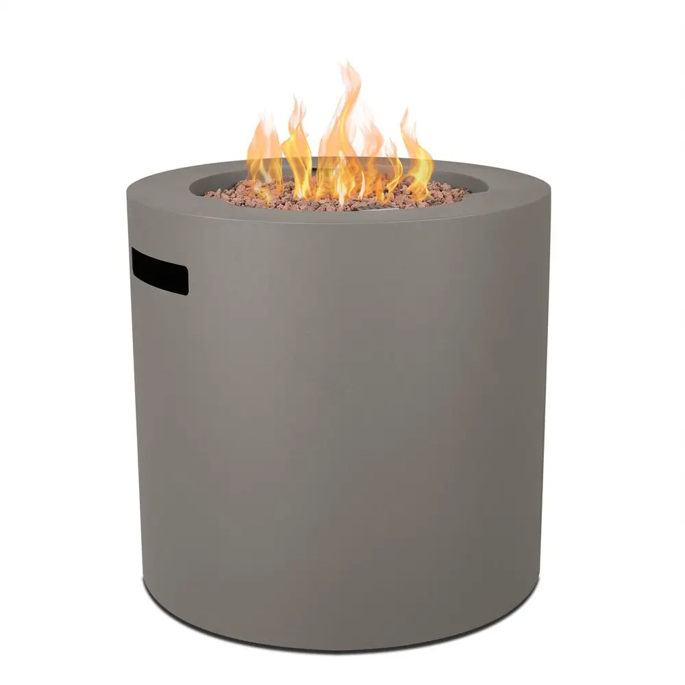 

Aegean 24 Round Propane Gas Fire Pit Table with Hidden Tank, 50,000 BTU, PowderCoated Steel, PushButton Ignition, Lava Rock, St