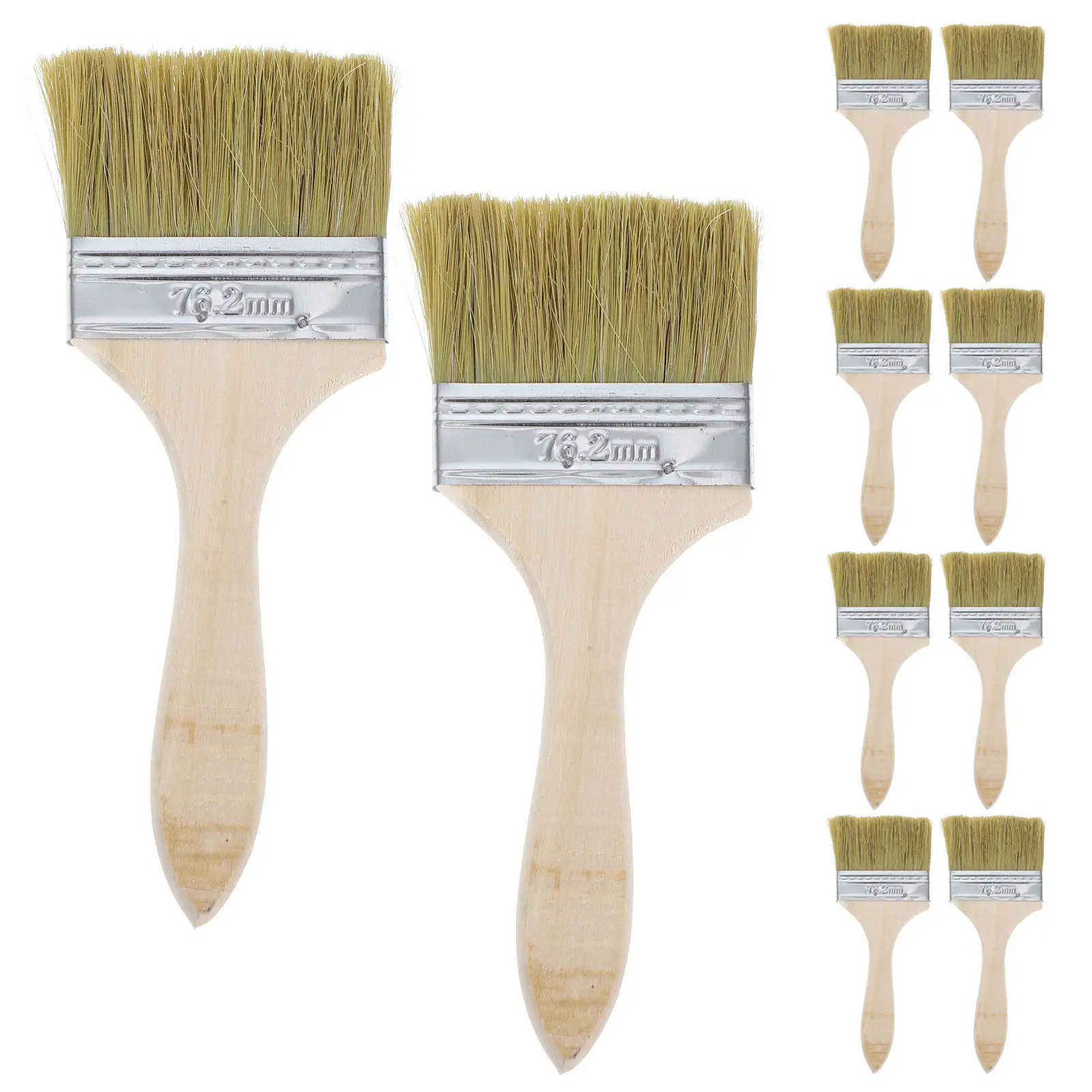 10Pcs Painting Brush Set Fine Detail Flat Tip Art Brushes for Watercolor Acrylic Gouache Oil Painting Student Artists