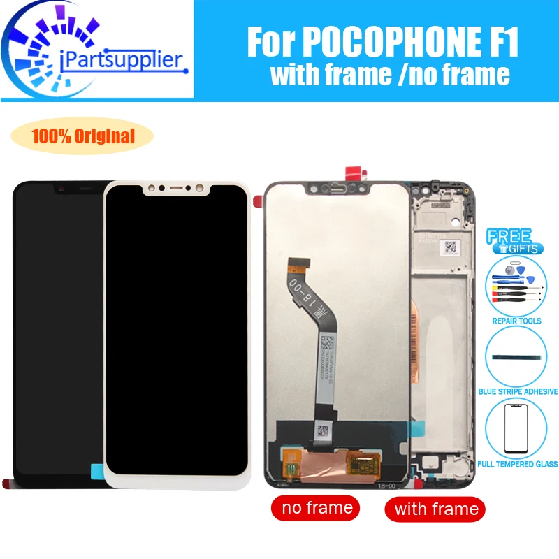 

for Xiaomi POCOPHONE F1 LCD Display+Touch Screen 100% Original Tested LCD Digitizer Glass Panel Replacement For POCOPHONE F1.