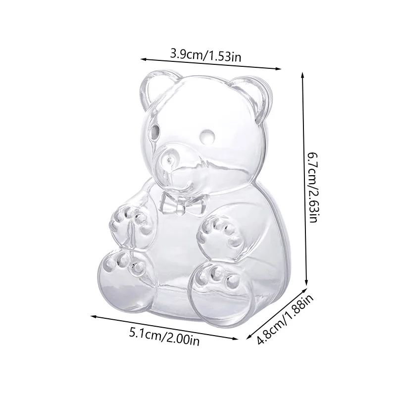 10pcs Bear Shape Candy Box Transparent Jewelry Snack Gift Packaging Box Wedding Birthday Party Decor Supplies Baby Shower Favors