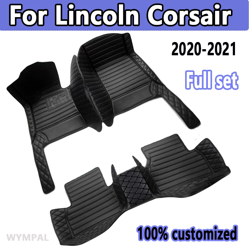 Tapetes de carro para Lincoln Corsair 2020 2021, Almofadas personalizadas para pés, Tampa do tapete do automóvel, Acessórios interiores