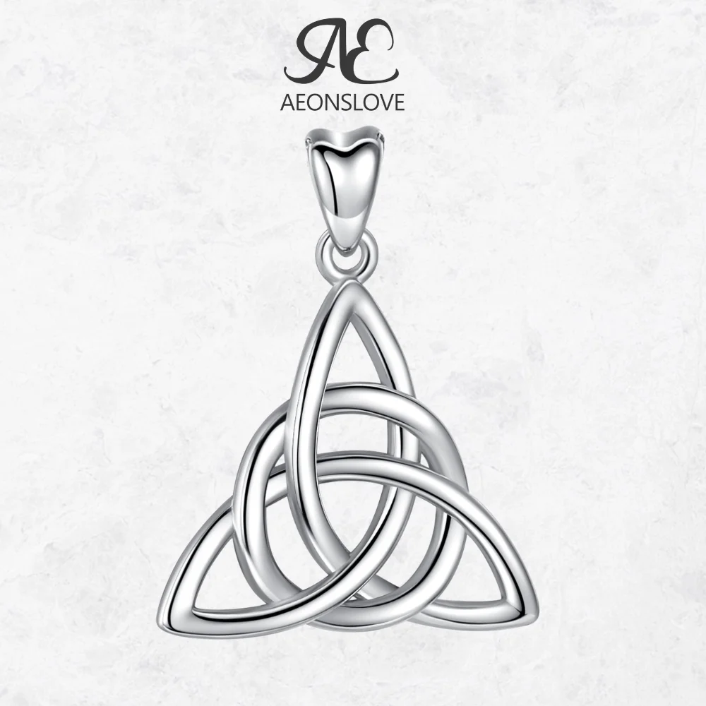 

AEONSLOVE 925 Sterling Silver Celtic Knot Necklace for Women Triquetra Pendant Viking Amulet Fine Jewelry Birthday Party Gifts