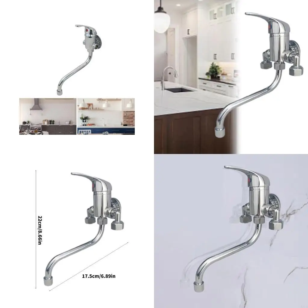 

581E Contemporary Wall Mounted Kitchen Tap 360 Degree Rotations for Dishwashing Cook