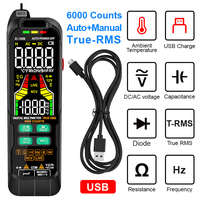 USB Charge Multimetro Multimeter Tester Digital Professional AC DC Current Voltage Detector Pen True RMS Capacitance Temp Smart