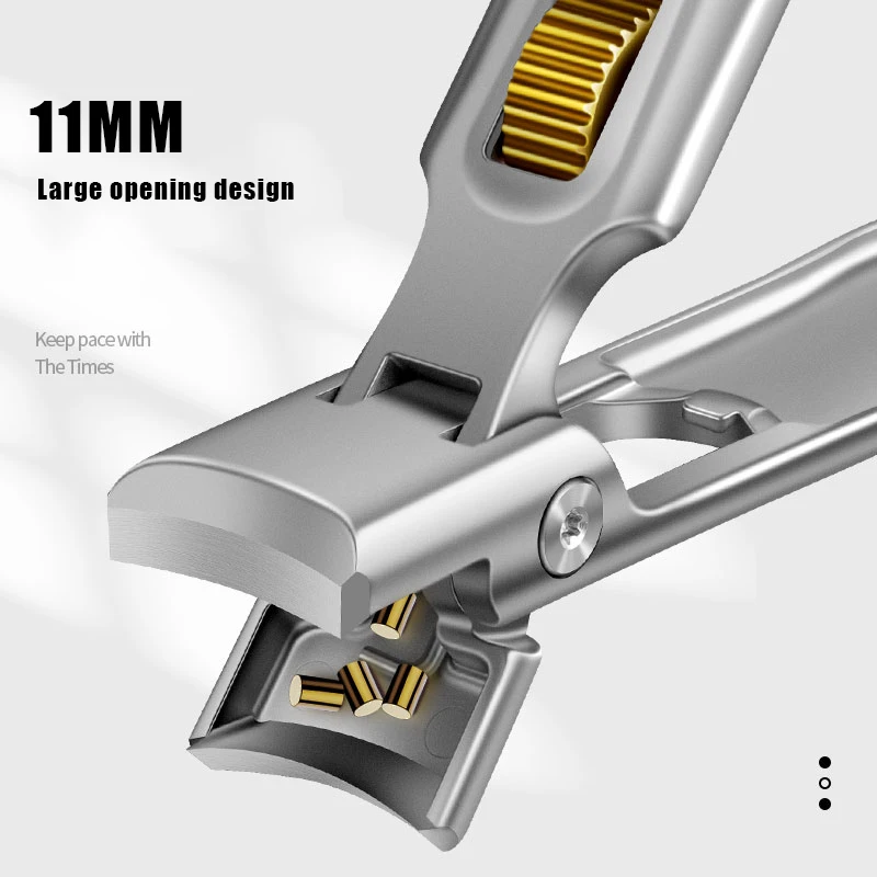 Cortauñas de acero inoxidable para uñas gruesas y uñas, cortaúñas con apertura de mandíbula ancha, profesional y pesado