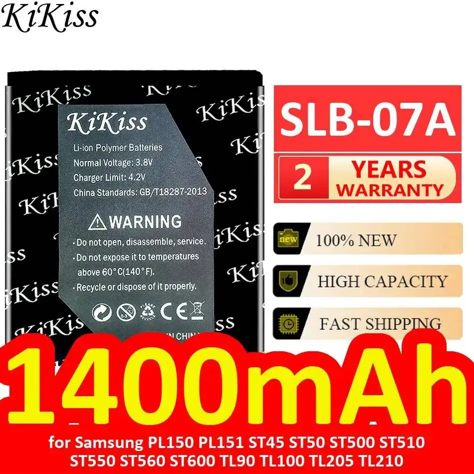 Camera Battery Slb-07A 1400mAh For Samsung PL150 PL151 ST45 ST50 ST500 ST510 ST550 ST560 ST600 TL90 TL100 TL205 TL210