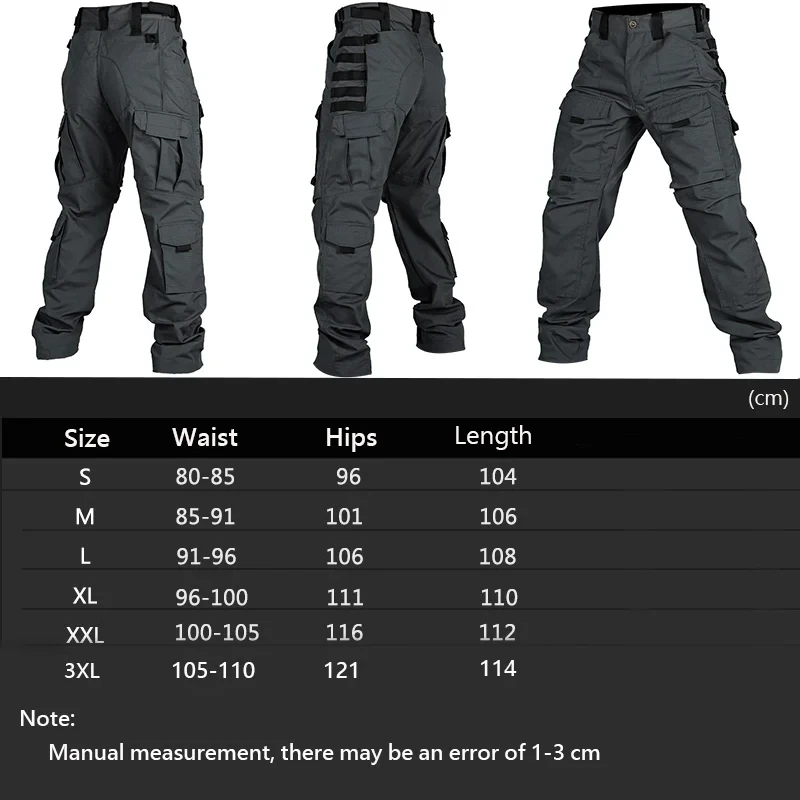 Multi-Pockets Tactical Cargo Pants Men Military Casual Pants Waterproof Cargo Trousers Wear-resistant Male Outdoor Hiking Pants