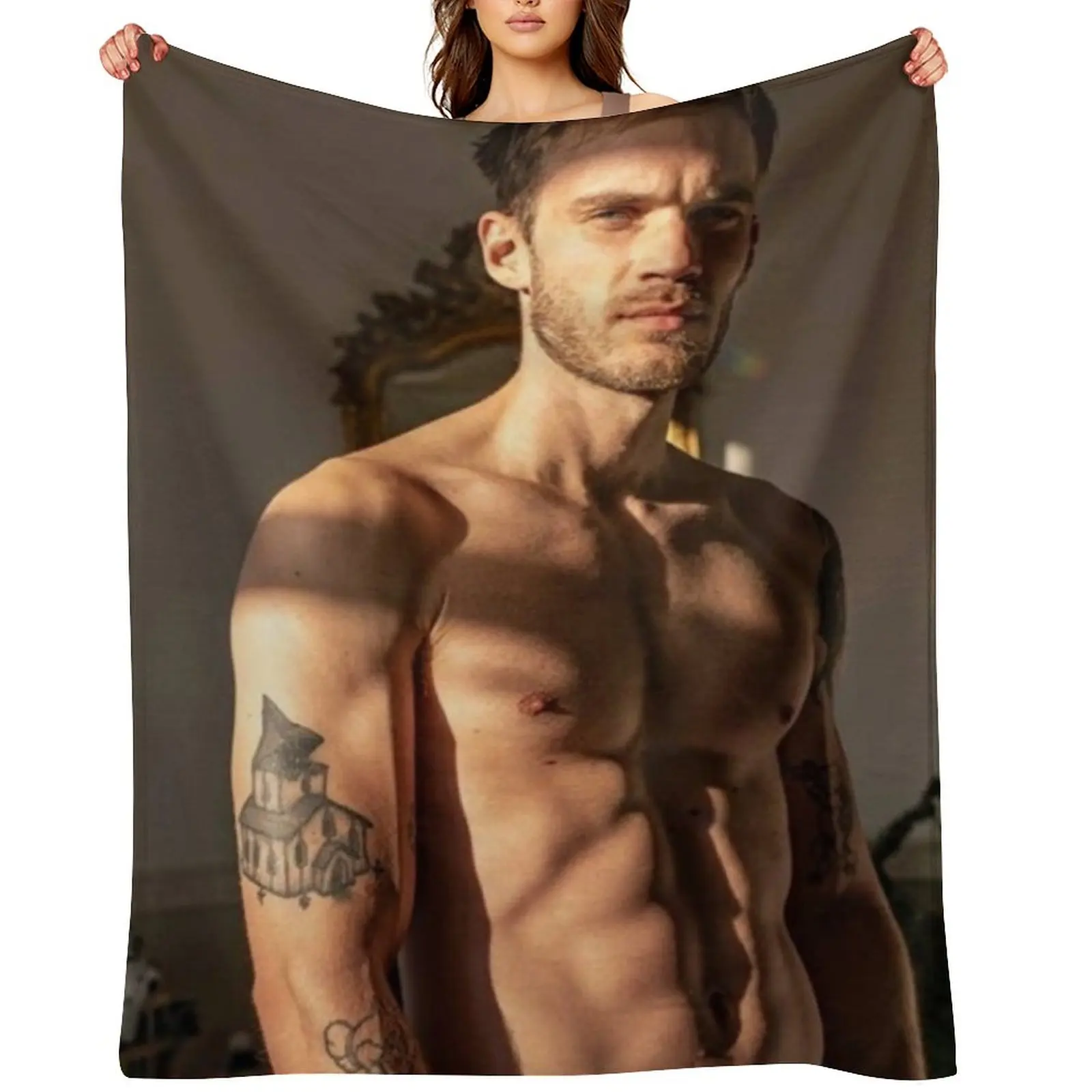 

pewdiepie Throw Blanket blankets ands bed plaid Nap Flannel Fabric Blankets