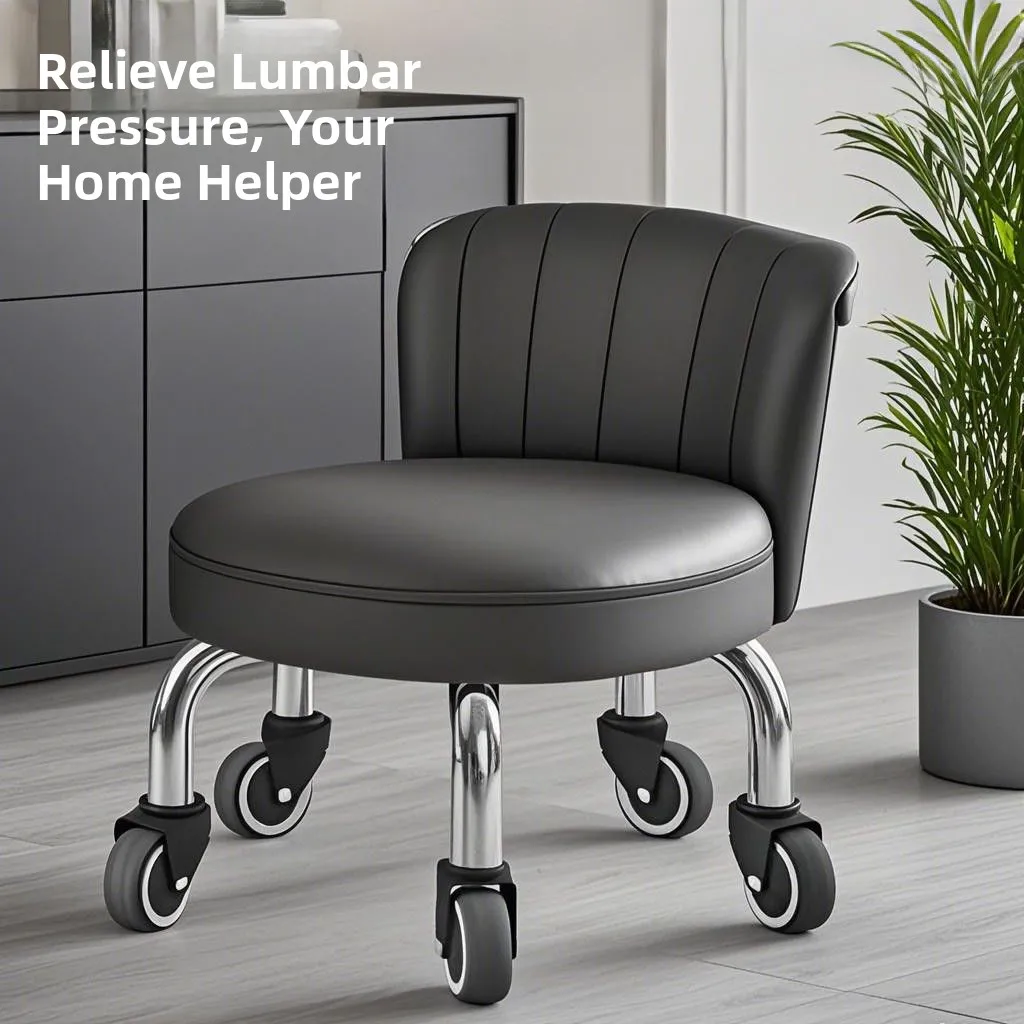 Modern Minimalist Plastic Wheels Low Stool Quiet Universal Wheel round Stool Children's Walking Training Living Room Home Use