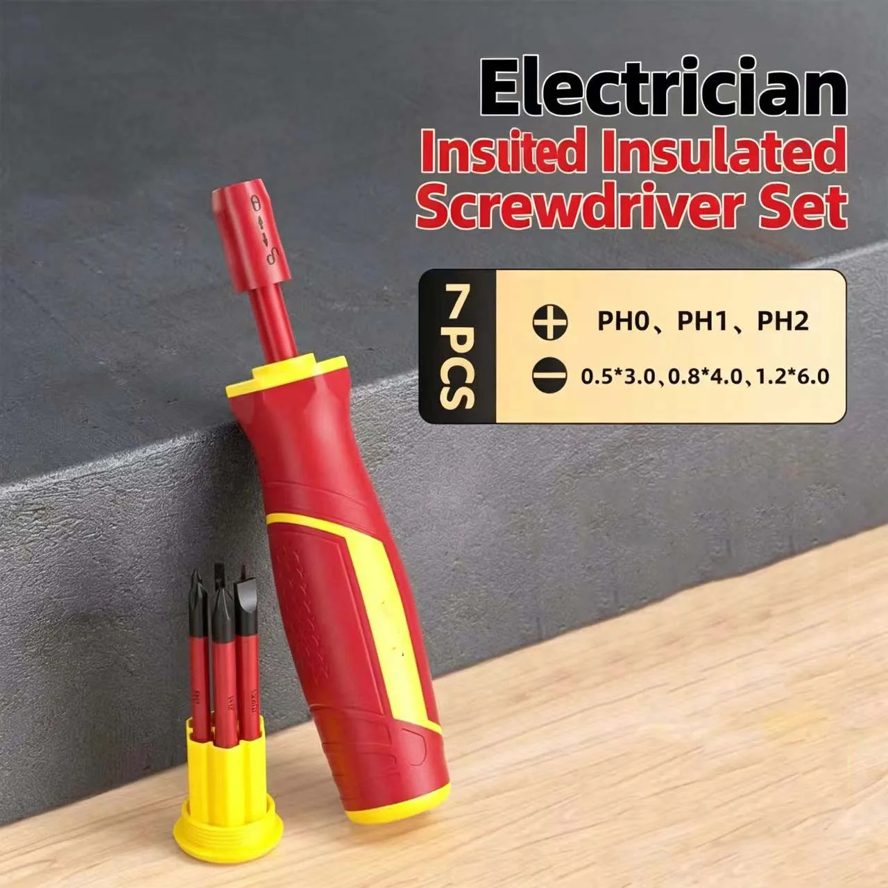 7/11 Pcs 1000V Insulated Screwdriver Set For Electricians Magnetic Slotted For Cross Bits Safe High Voltage Hand Tool Kit
