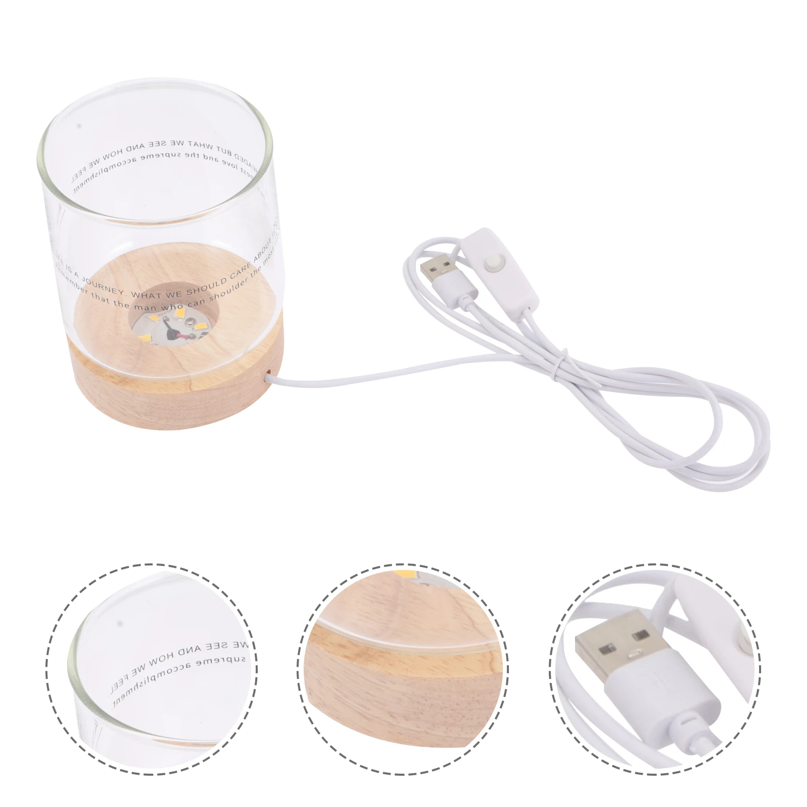 

1 set 1 Set Wooden Lighted Base For Crystal Diffuser Glass Cup Led Night Light Home Decor Bedroom Bathroom Lamp