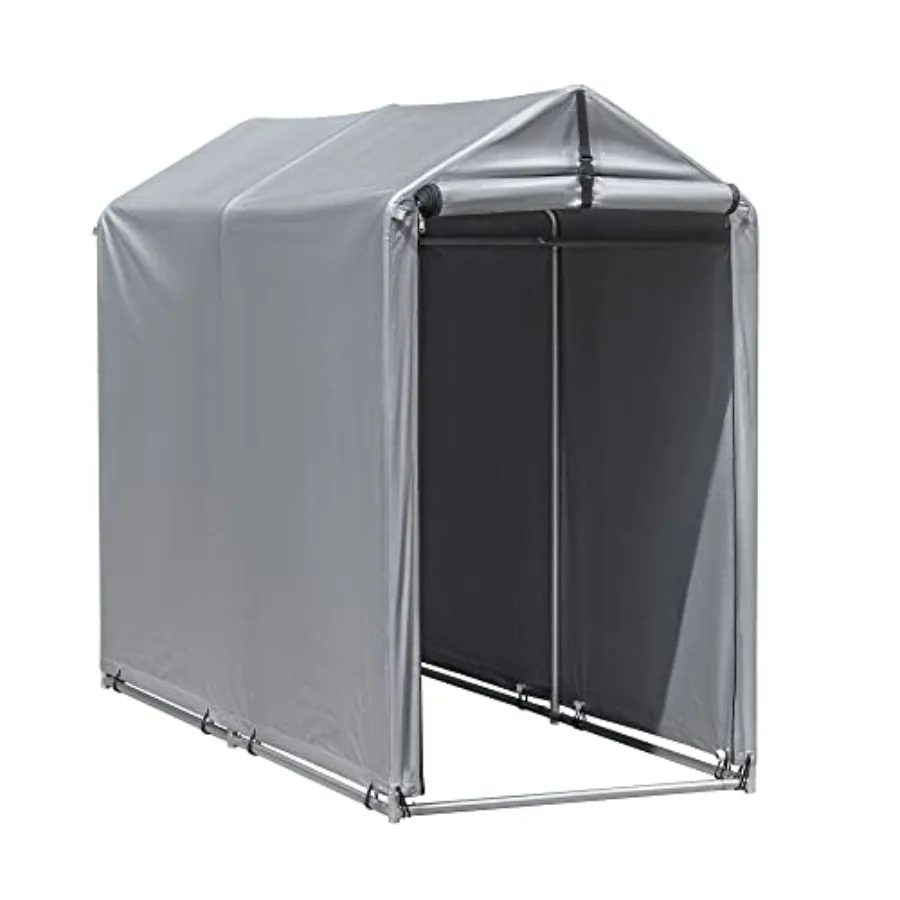 

Storage Shed 6' x 3' Metal Frame Outdoor Waterproof Carport Shelter with Rollup Zipper Door Garage Tent for Bike Motorcycle Fir