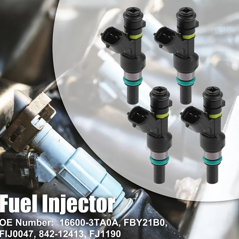 4 Pcs 16600-3TA0A FBY21B0 Fuel Injector Replacement Parts For Nissan Altima Rogue 2.5L 2013-2015