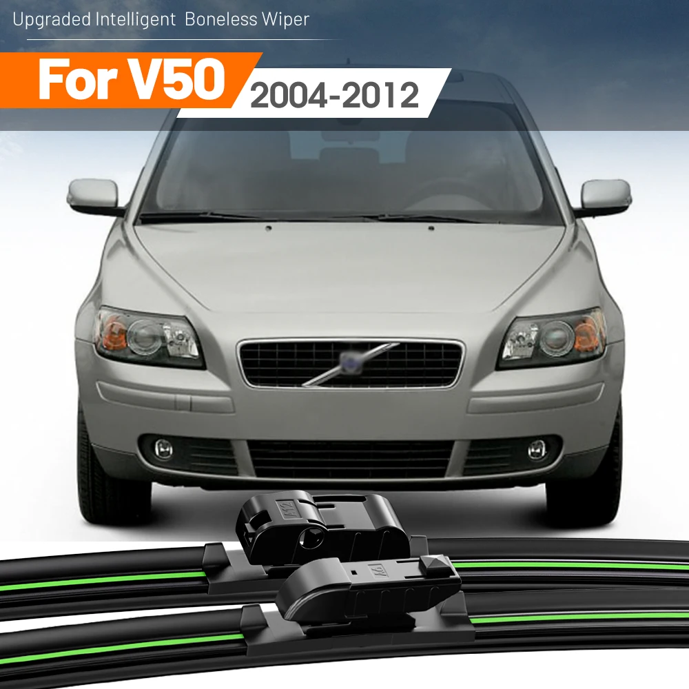 2pcs For Volvo V50 2004-2012 Front Windshield Wiper Blades 2005 2006 2007 2008 2009 2010 2011 Windscreen Window Accessories