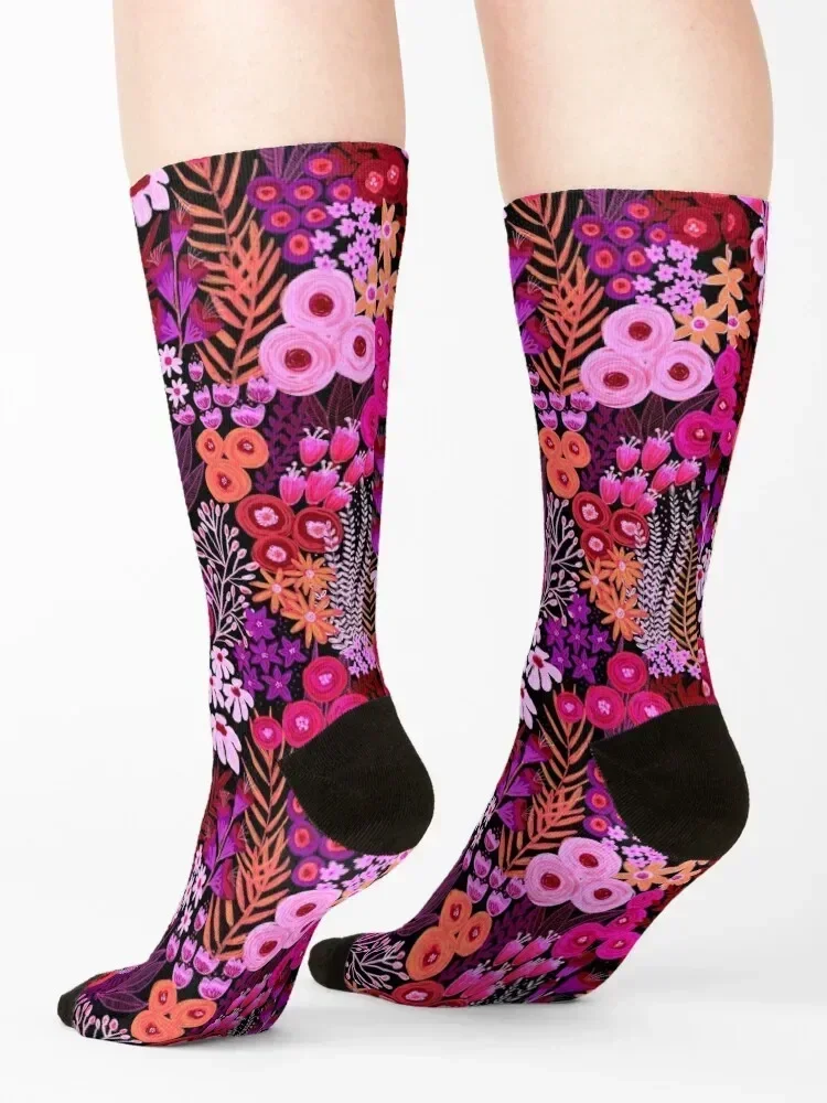 الوردي الأرجواني نابضة بالحياة زهرة مرج الجوارب أفكار هدية عيد الحب الهيب هوب تنس الصيف الصبي الطفل الجوارب النسائية