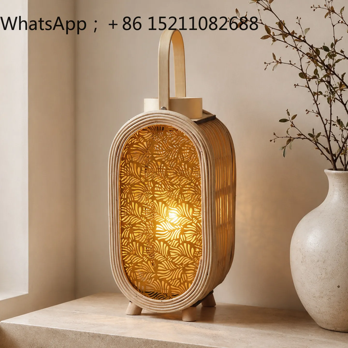 LLY rattan home atmosphere light villa shopping mall chess room bed and breakfast decoration candlestick ornament