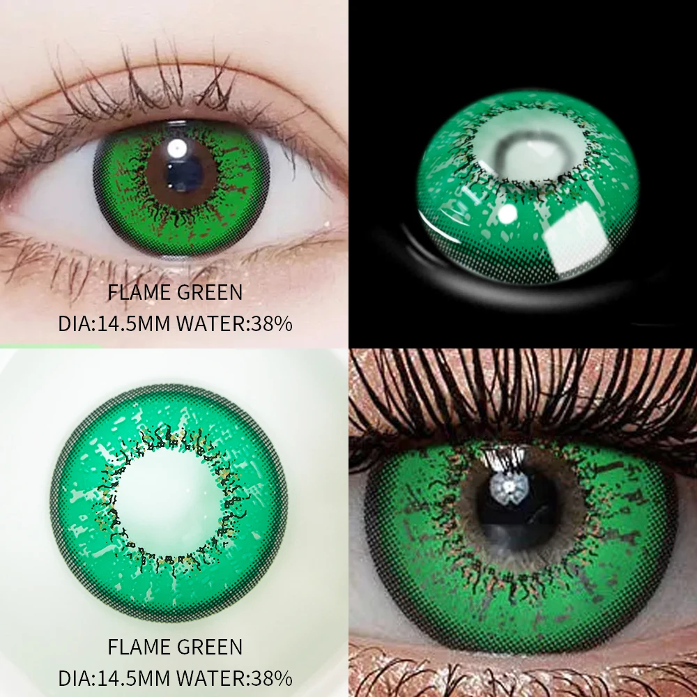 OVOLOOK-2pcs/pair Anime Contact Lenses for Eyes Cosplay Eye Color Lens Beauty Pupil Colored Eye Contacts Lenses Yearly 14.5mm