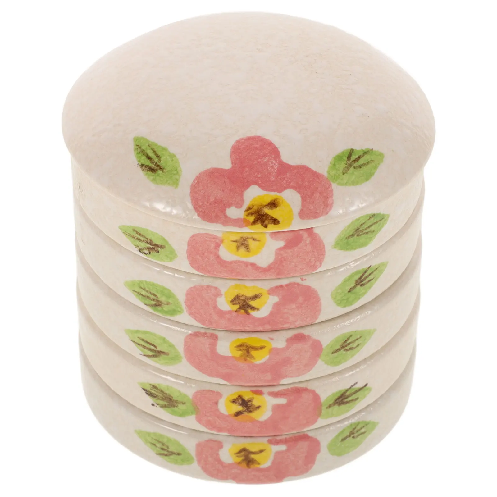 

Ceramic Watercolor Palette with Lid Durable Smooth Surface Vintage Pattern for Gouache Traditional Chinese Painting Artist