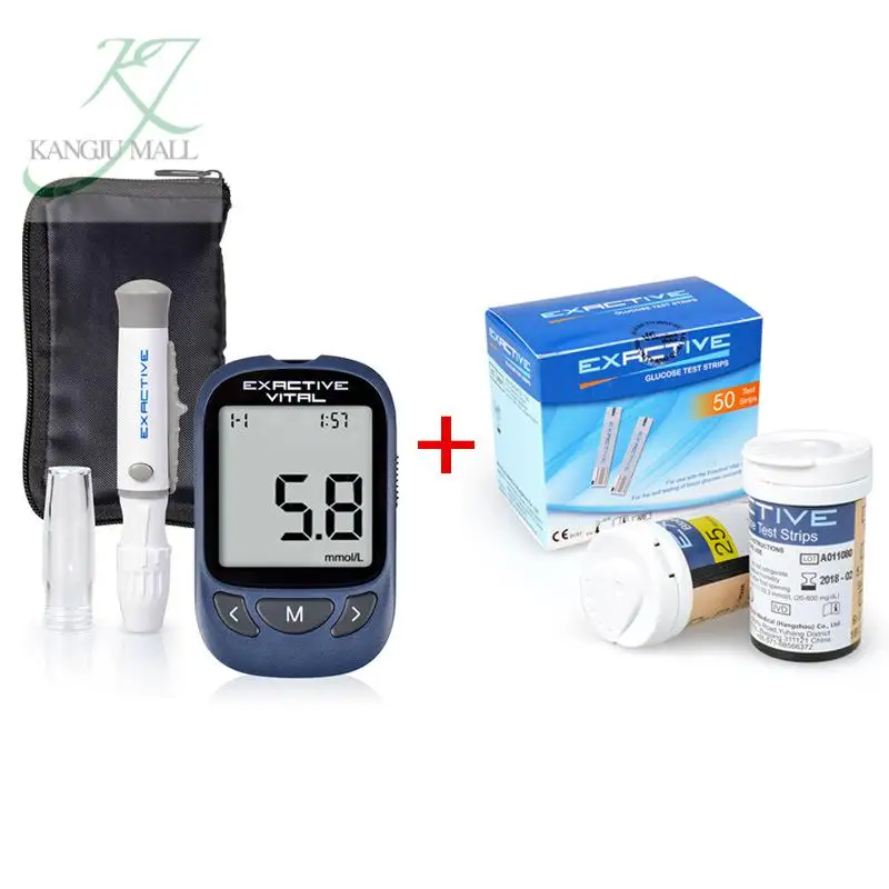 

Exrctive Vital Tune-free Code Blood Glucose Meter Blood Glucose Meter Set With Blood Glucose Test Strips Mg/dl/50pcs Mmol/l/50pc