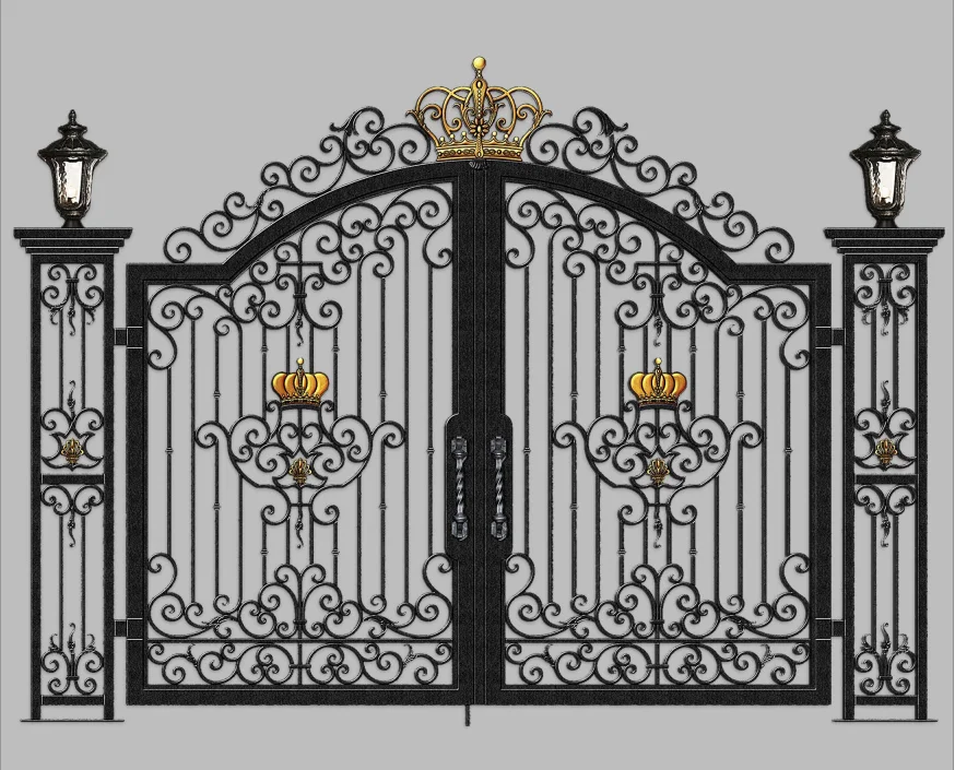 Personalized Villa House Garden Exterior Front Entry Gate Wrought Iron Security Gates