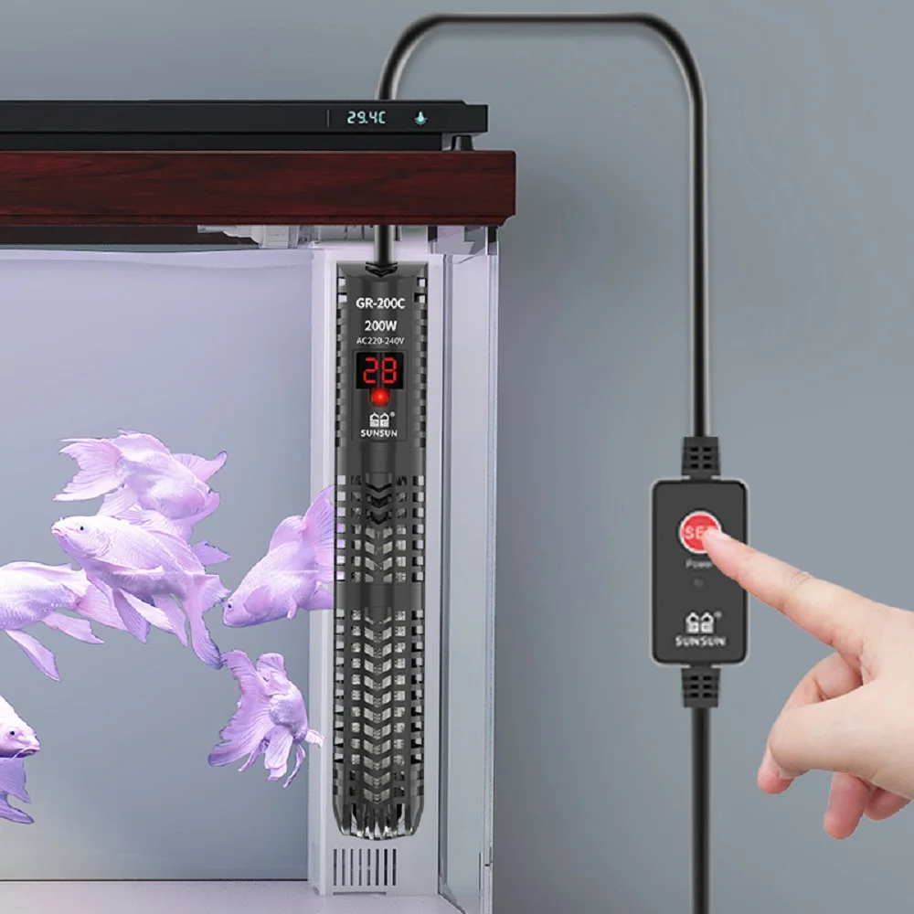 Aquarium Submersible Heater Fish Tank LCD Display Digital Adjustable Water Heating Rod Constant Temperature Control 500W