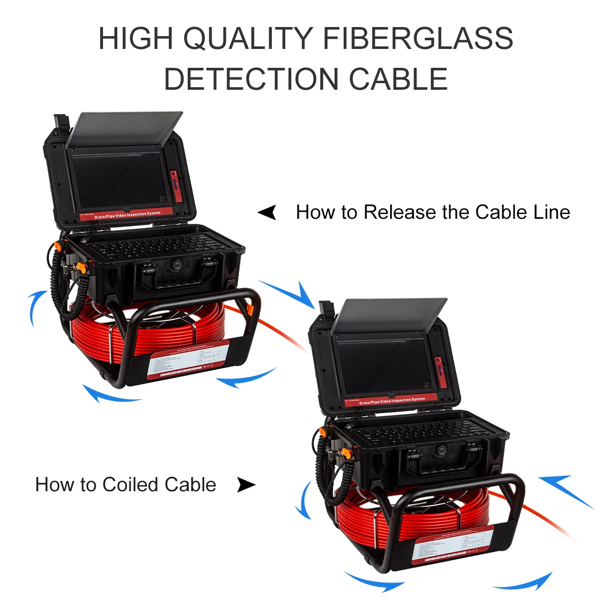 10.1inch HD 1080P Touch Screen  DVR Video Pipe Inspection Camera 512HZ Sewer Camera Meter Counter  Pipe Endoscope Camera