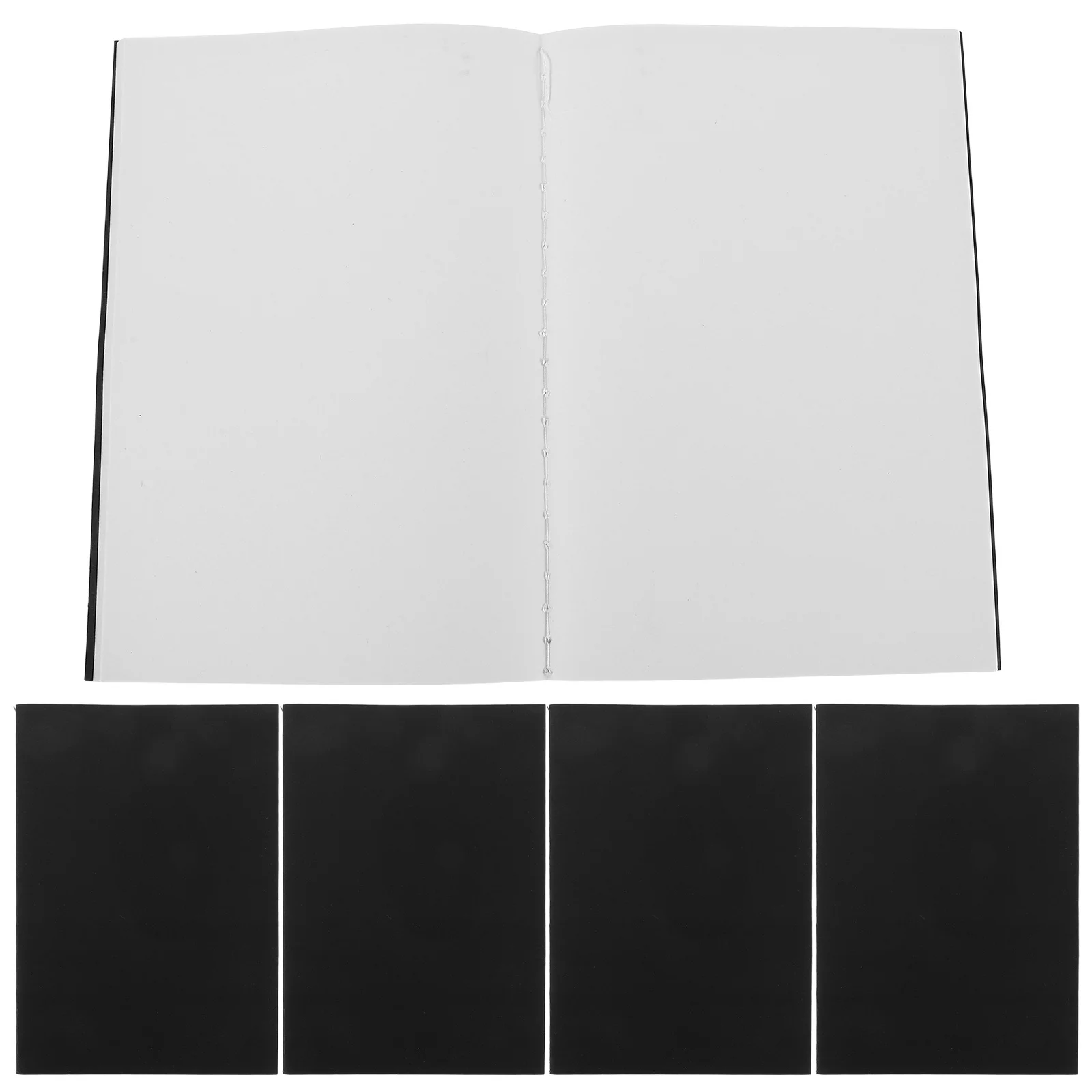 

5Pcs A5 Kraft Cover Blank Notebook Sketch Drawing Painting Journal Unlined Paper Student Travel Note Book 36 Sheets