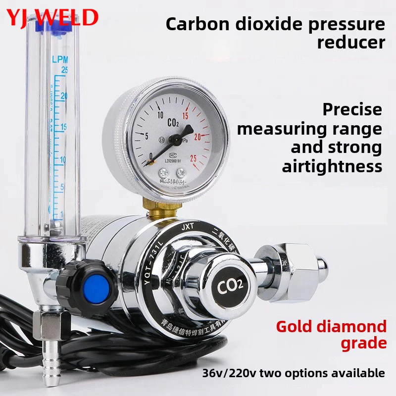 yj溶接工業用グレードco2流量計レギュレーター、mig溶接ガス減速機、25mpa圧力計、g5-8-接続、標準装置