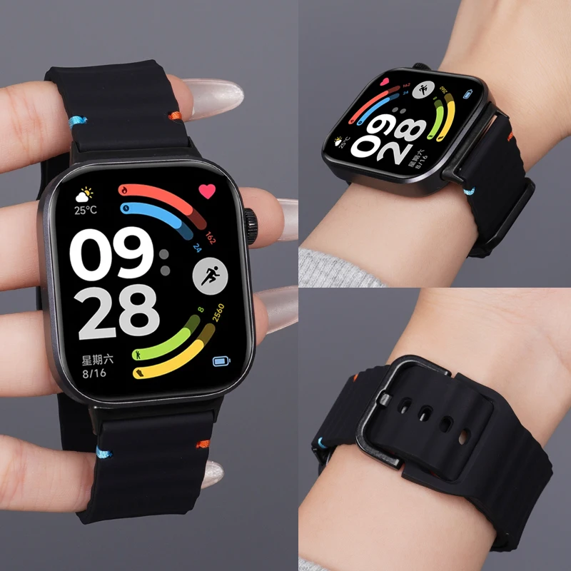 Breathable Silicone Strap for Xiaomi Mi Band 9 Pro/ Mi band 8 pro Sport Replaceable Bracelet correa Redmi Watch 4/5/6 watchband