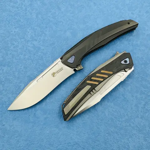 वेनम न्यू वॉर एक्स फोल्डिंग चाकू M398 ब्लेड टाइटेनियम + CF हैंडल आउटडोर कैम्पिंग शिकार उत्तरजीविता बचाव फल EDC टूल 10 best sales कुल्हाड़ी चाकू - №2