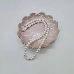 Weiße Schalenkonten für Schmuck, runde und lose Räume, DIY-Halskette und Armband, Größe 5-6 mm, 6-7 mm 6 Hauptverkaufskontenschalen - №2