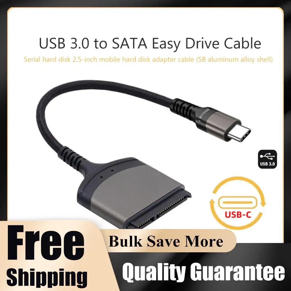 USB 3.0/Type C To SATA Cord 7+15/22 Pin Computer Connector Support Windows/MacOS/Chrome OS/Linux 1 Gbps for 2.5 Inch SSD HDD
