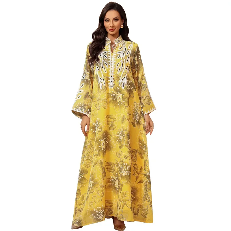 

Eid Dress Women Muslim Abaya Dresses Embroidery Jalabiya Vestidos Dubai Party Abayas Islam Arab Long Robe Morocco Ramadan Kaftan
