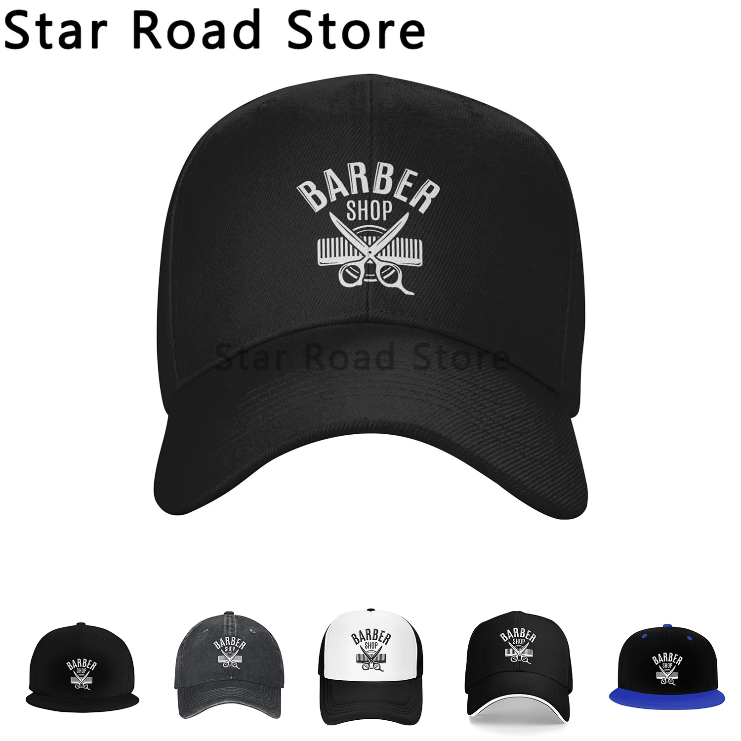 

New Summer Sticker Hair Salon Scissors Baseball Cap Unisex Women Men Cotton Hairdresser Hat Snapback Hats Trucker Caps