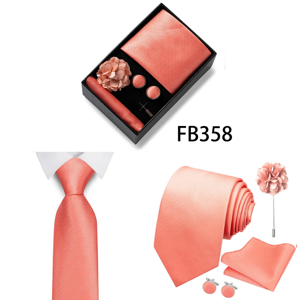 Erstklassige Weihnachtsgeschenkbox mit grauem Aufdruck, Krawatten, Einstecktuch, Manschettenknöpfe, Brosche, Set für Herren, Anzug, Accessoires, passend für die Gruppe – Detail 4