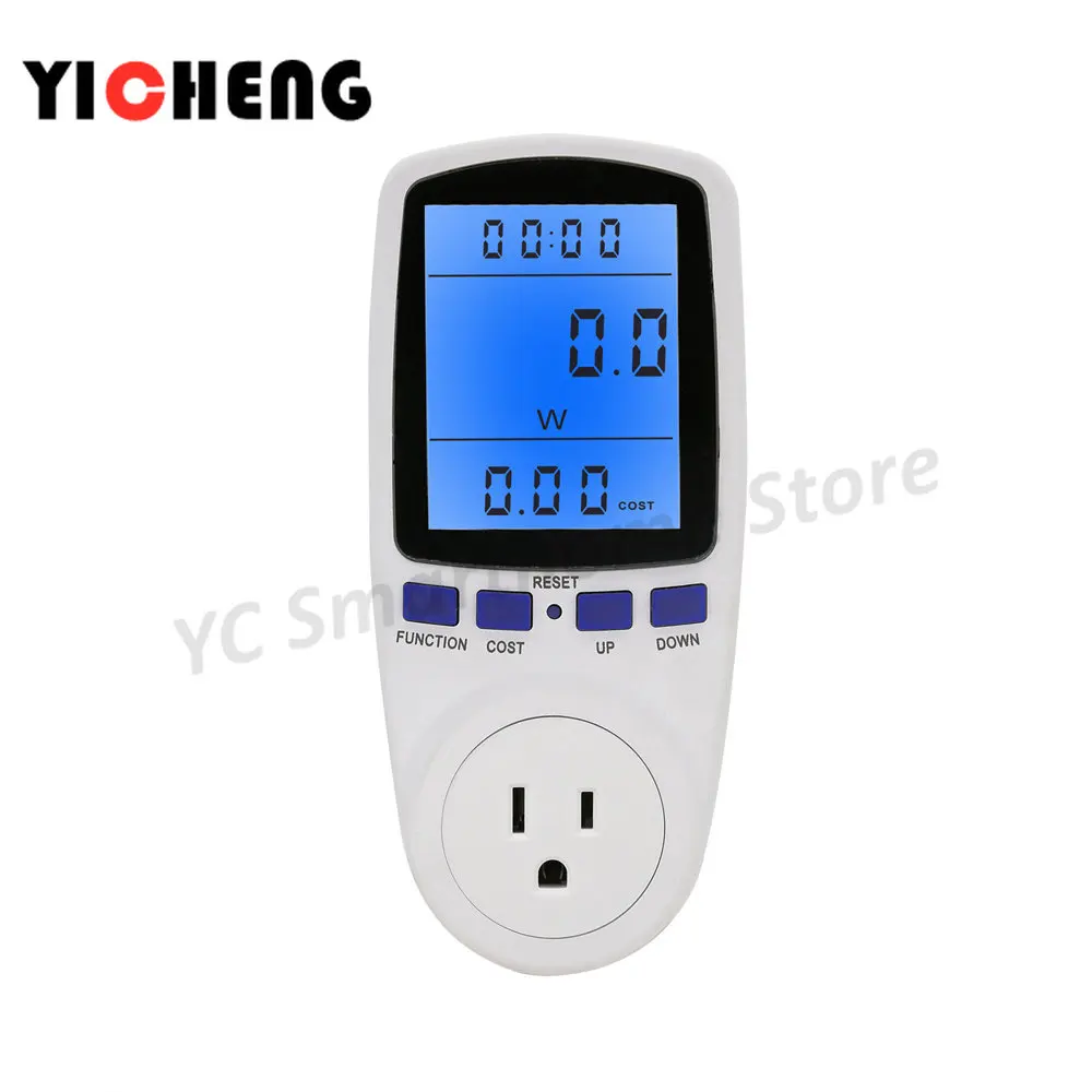 Backlight Eu Ons Uk Fr Au Br Socket Wattmeter Power Meter Energy Meter Elektrische Verbruik Meter Elektriciteit Meter Vermogen Monitor