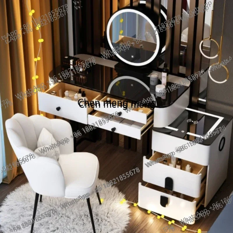 Ze5556With Mirror And Lights Makeup Table Luxury Storage Women Dressing Table Comfortable Cosmetics Penteadeira Bedroom Furnitur