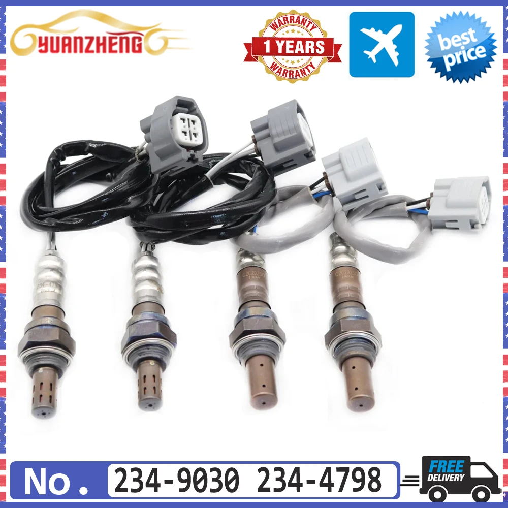 

4pcs Front Rear Upstream Downstream Air Fuel Ratio Lambda O2 Oxygen Sensor 234-9030 234-4798 for Jaguar XJR XJ8 2004 4.2L V8