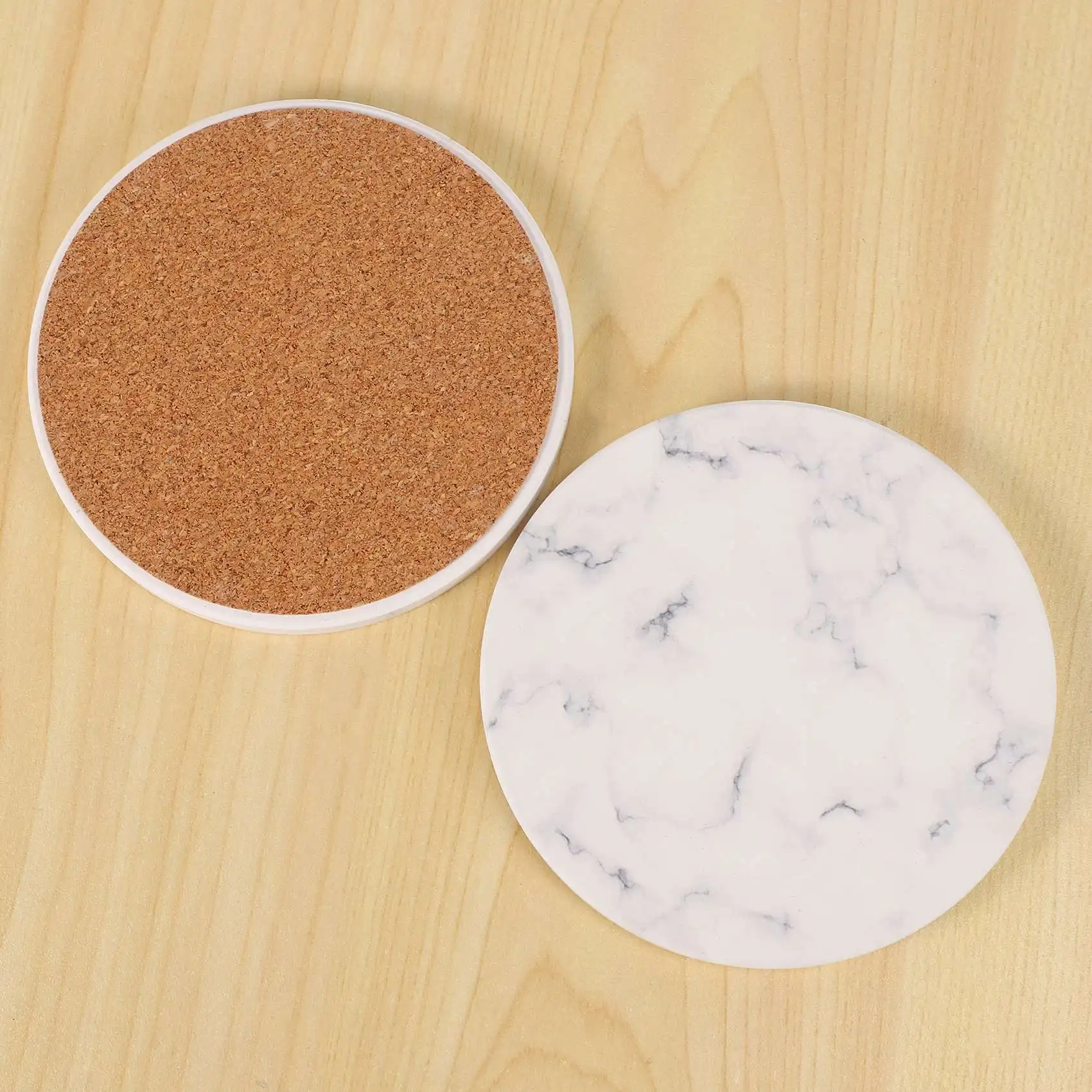 ABFS Absorbent Coasters for Drinks Coasters Set with Holder, Set of 6, for Kinds of Mugs Marble Style Coasters, 4 Inch