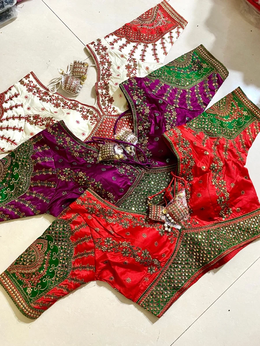

Indian Sari paired with matching short top belly dance Indian dance studio performance dance white purple red
