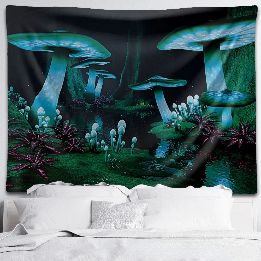 

trippy Mushroom forest tapestry wall carpet home decoration mushroom Art Hanging Cloth Tapestry Modern Home Decor Living Room