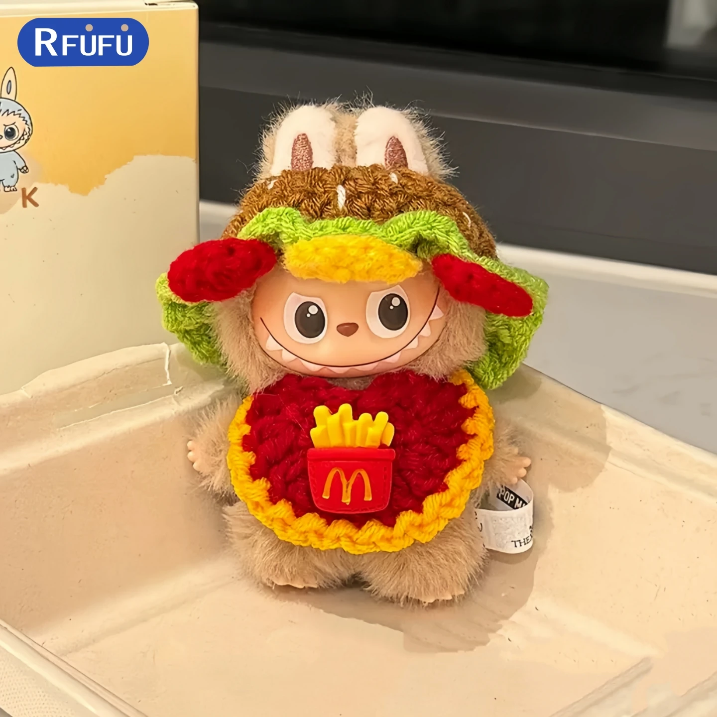 ミニラビュブ4.0ピンフォーラブシリーズ服手作りニット帽子とよだれかけセットドール服ラビュブ衣装アクセサリー