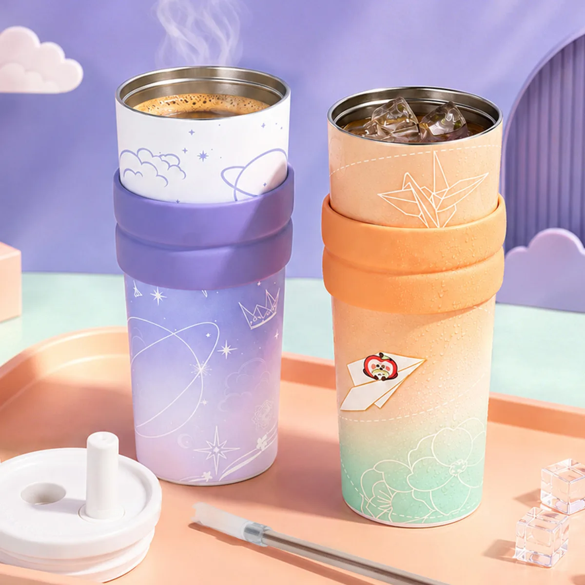 Love And Deepspace Hot Game Thermos Water Cup Xavier Sylus Caleb Zayne Rafayel Creative Products 316 Inner Pot Anime Merchandise